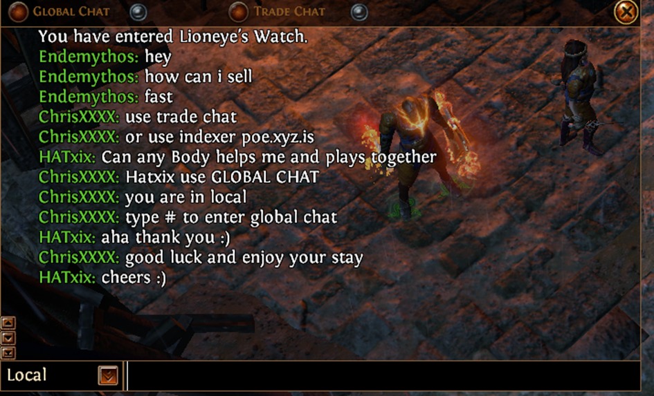 Path of exile how to link items in chat