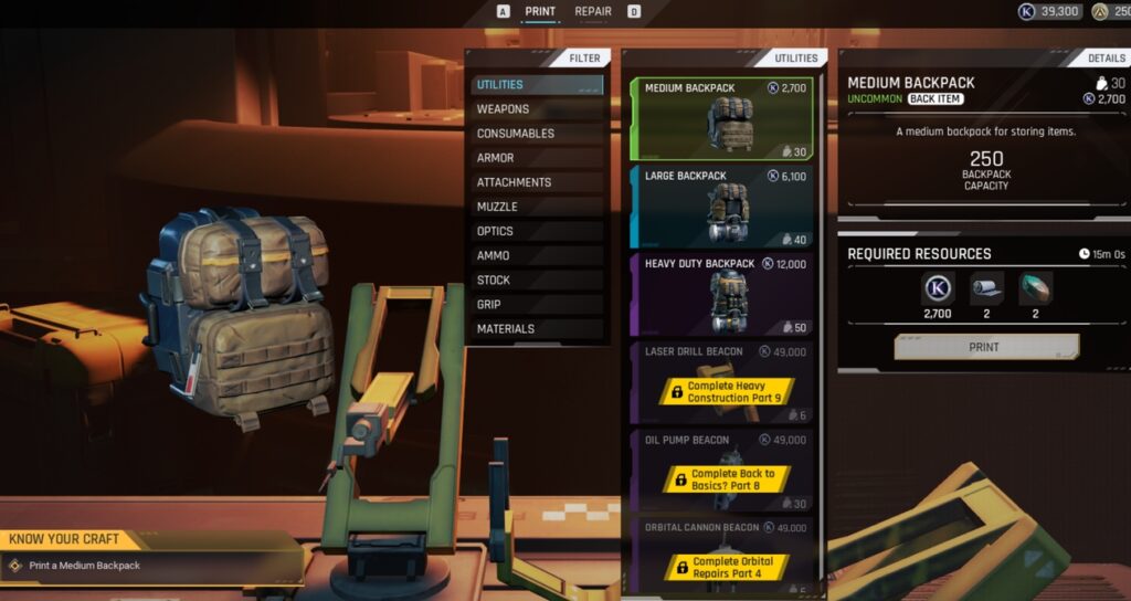 The Cycle Frontier Gear Printer