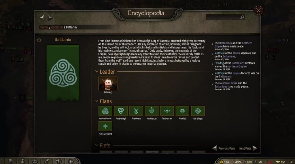 Use the encyclopedia Mount and Blade 2