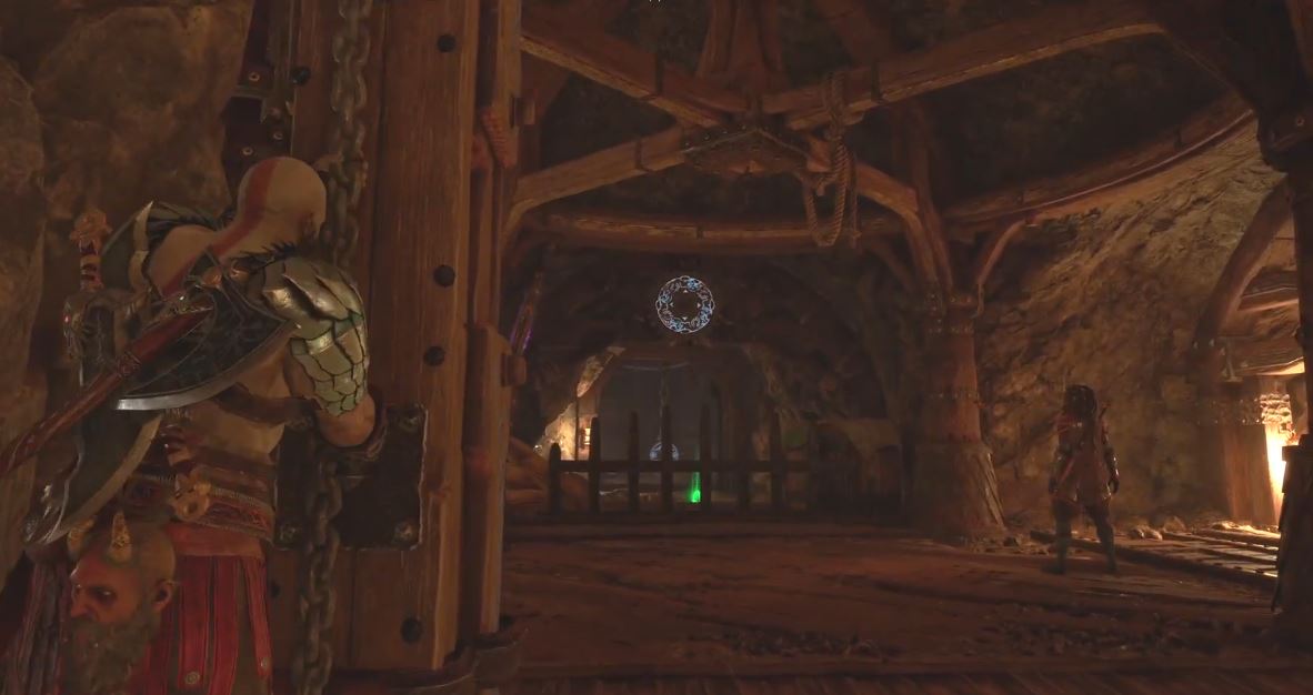 God of War Ragnarok How to Get Past Myrkr Tunnels Double Door Puzzle