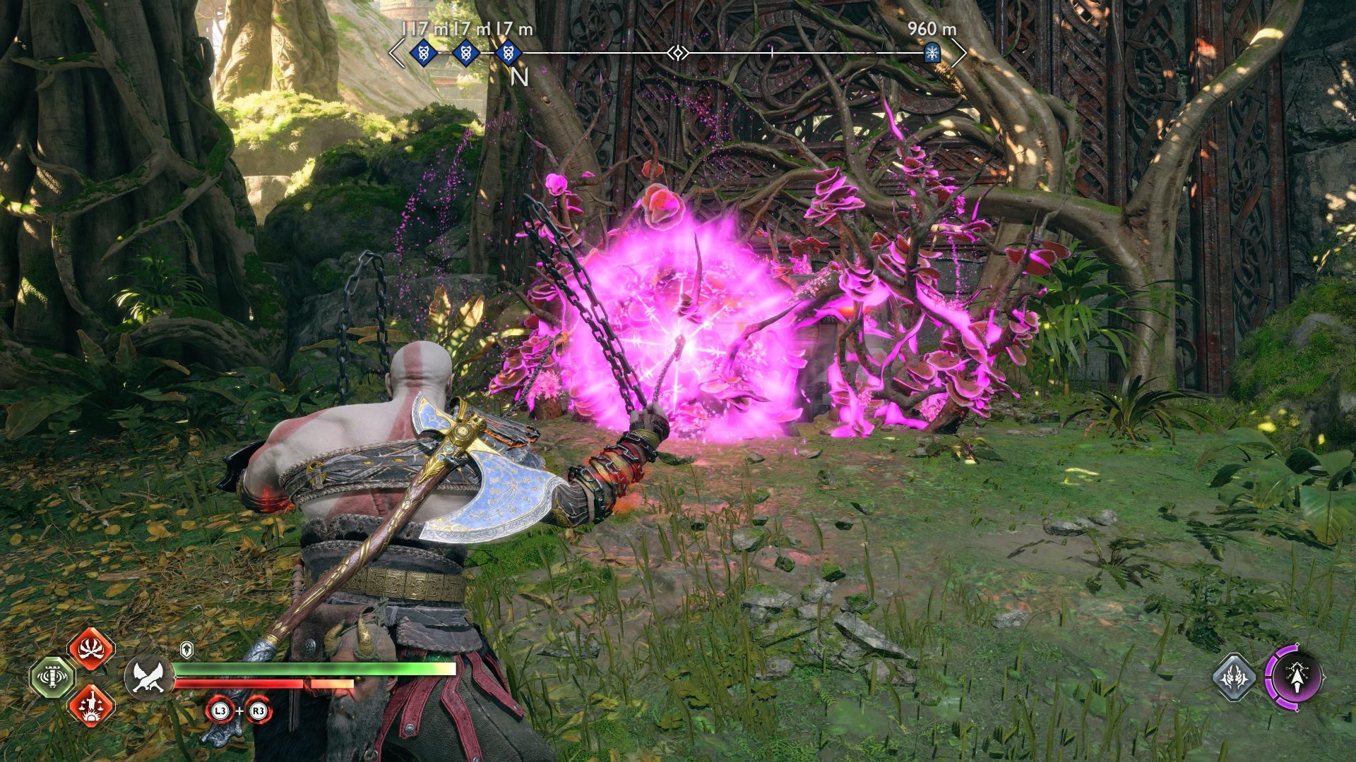 How to Destroy Fungus Brambles and Blue Brambles in God of War Ragnarok