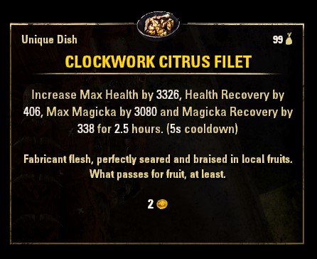 elder scrolls online how to get clockwork citrus filet recipe3