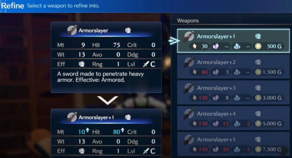 how to upgrade weapons in fire emblem engage3