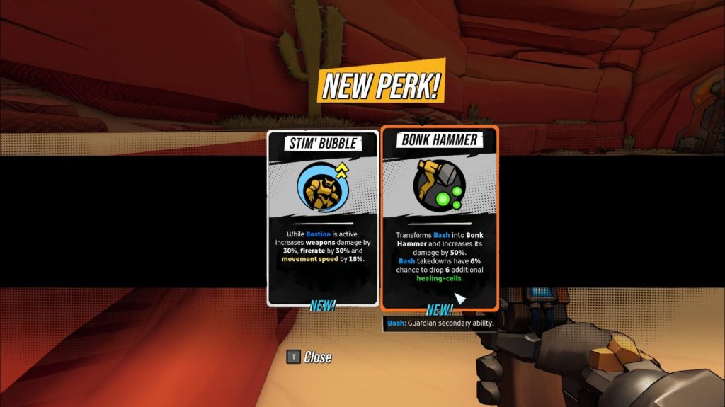 Roboquest perk selection screen