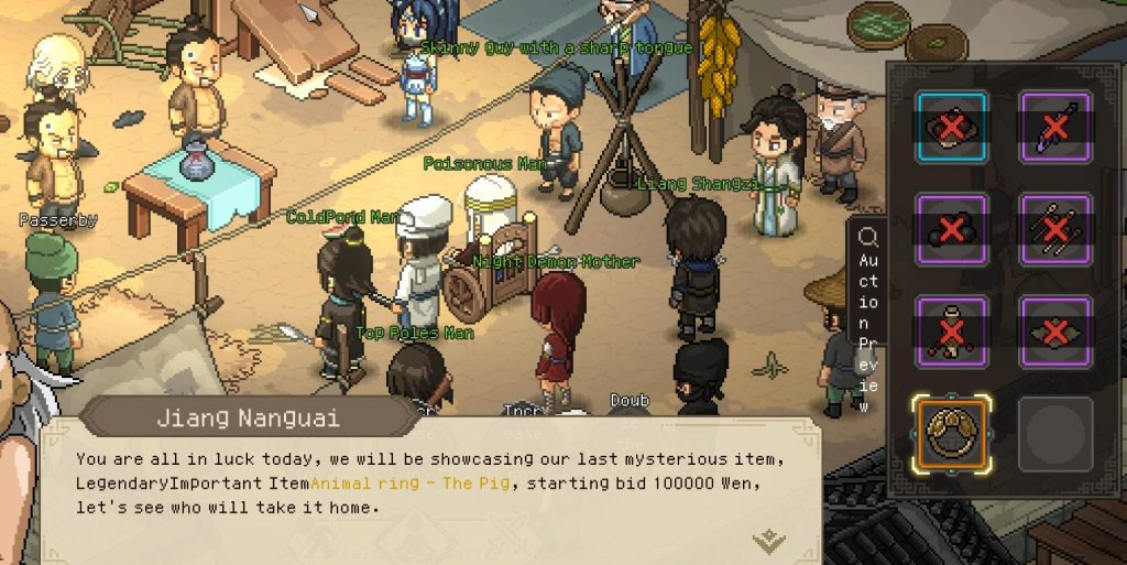 Dirty Street Auction event in Hero's Adventure: Road to Passion
