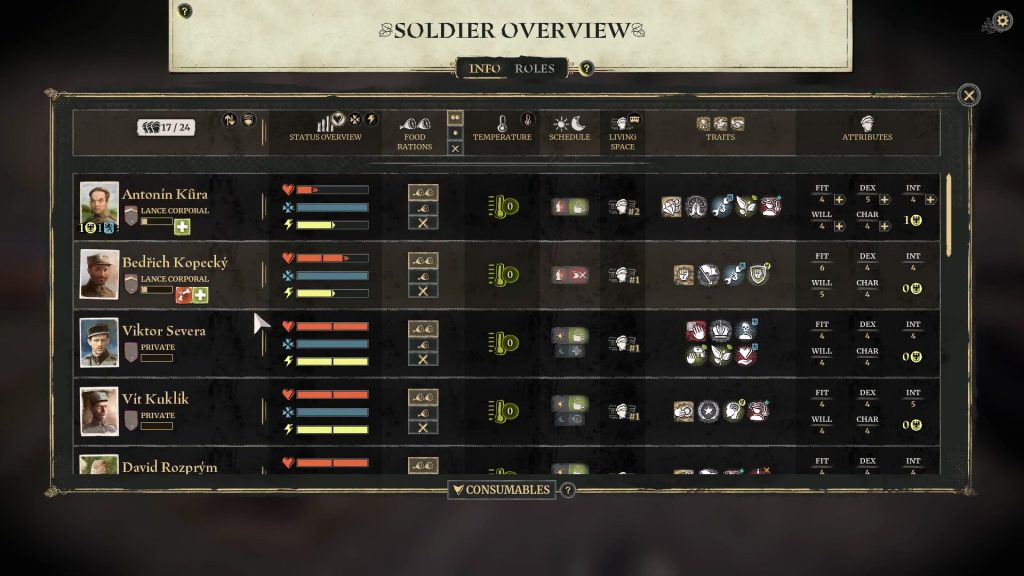 Soldiver overview showing health
