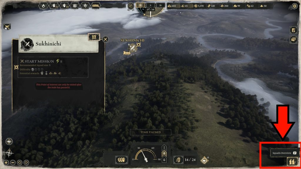 Squad Overview button