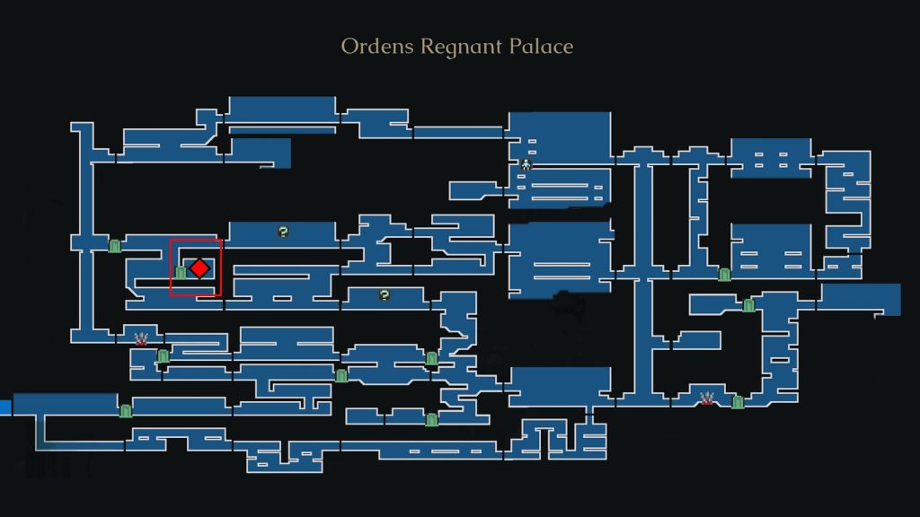 The Last Faith: Ordens Regnant Palace map showing Brazier 2 location
