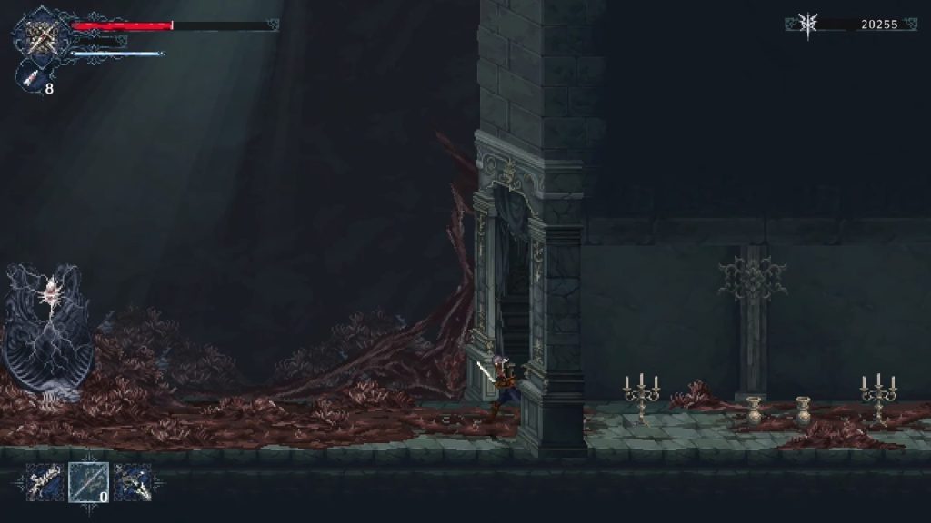 Entering the big room covered in flesh