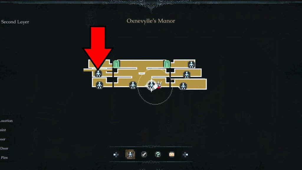 Theodora's location at the hub manor