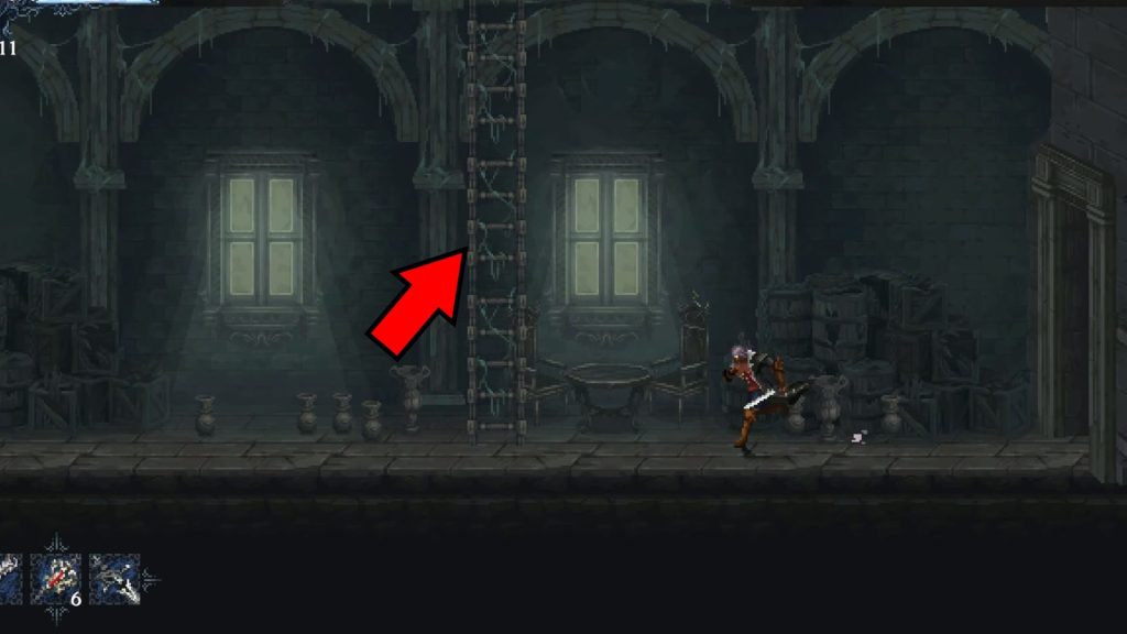 Climb the ladder in the mansion
