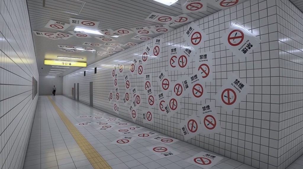 17: No smoking posters. the exit 8