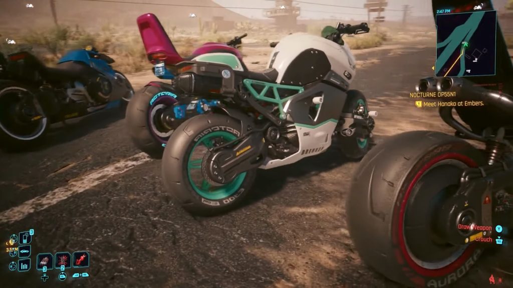 Some of the bikes shown in-game