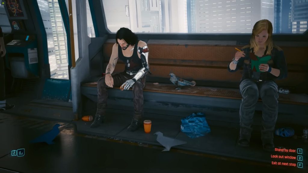 Another picture of the Sad Keanu meme easter egg in Cyberpunk 2077