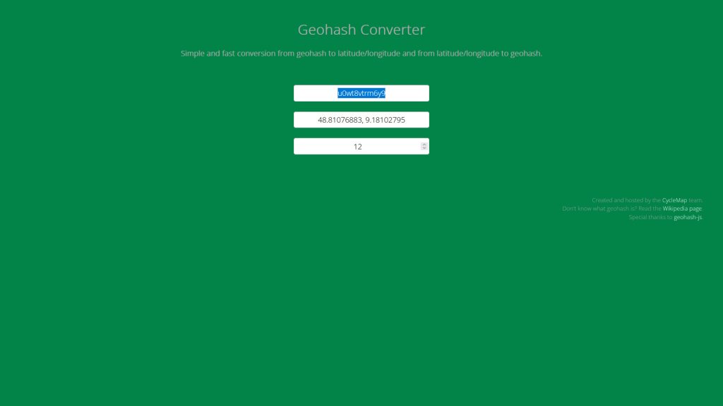 Geohash Converter as proof of the translation