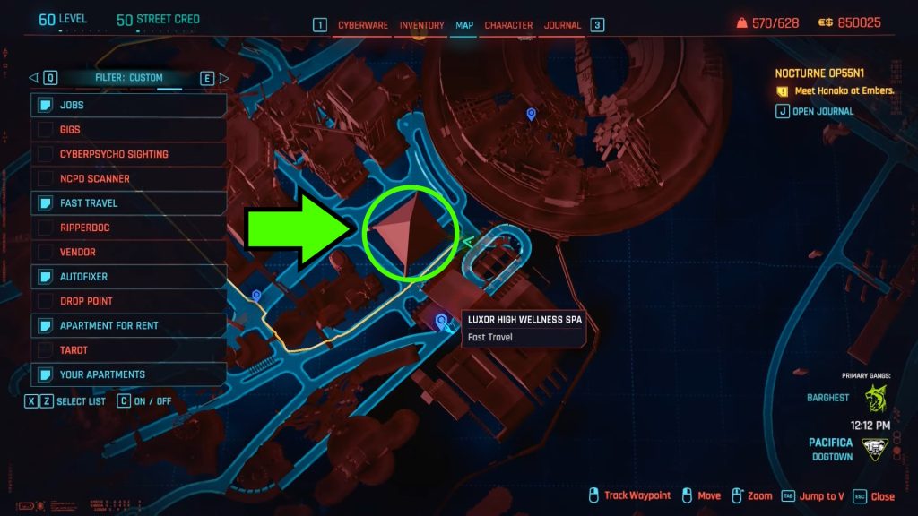Pyramidal building on the map