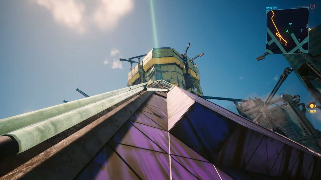 Climbing the building
