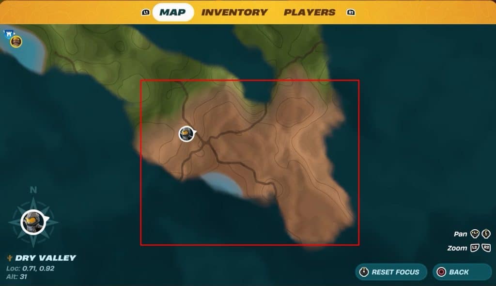 The world map in LEGO Fortnite