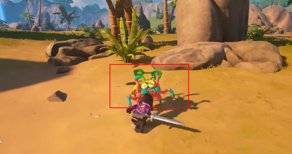 The sand crab attacking 
