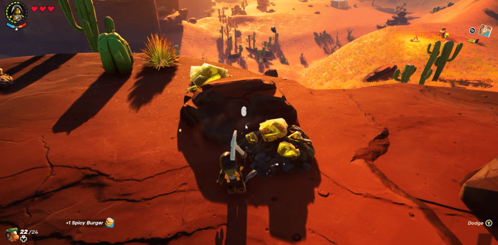 mining amber ore in LEGO Fortnite