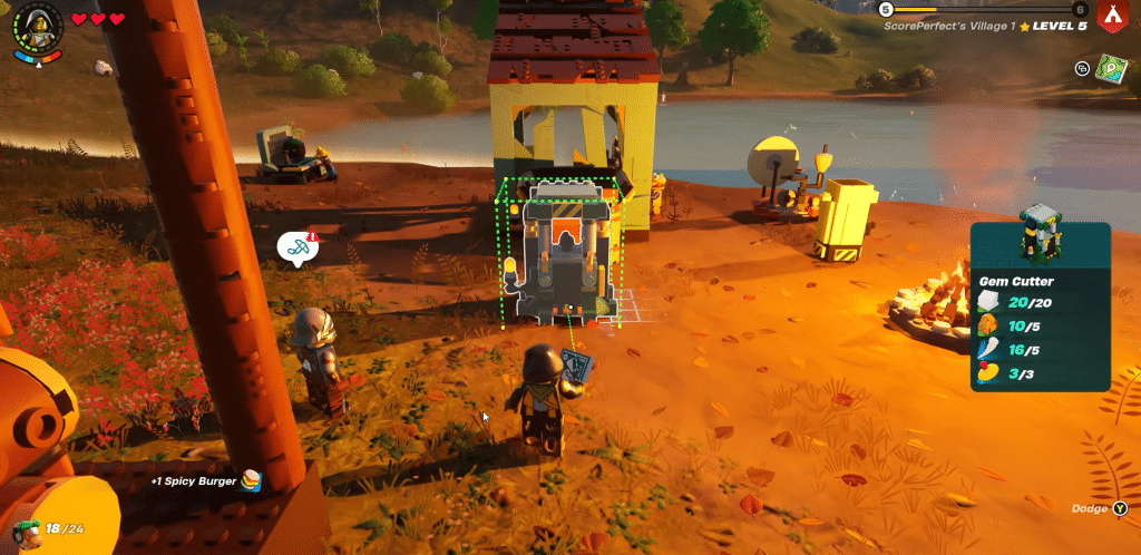 making a gem cutter in LEGO Fortnite
