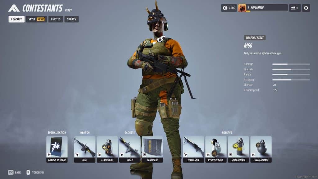 A Heavy Build loadout in The Finals