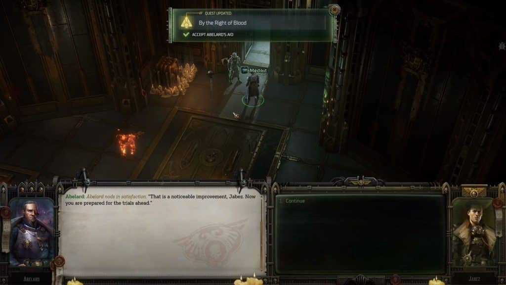 Sucessfully healed the Rogue Trader