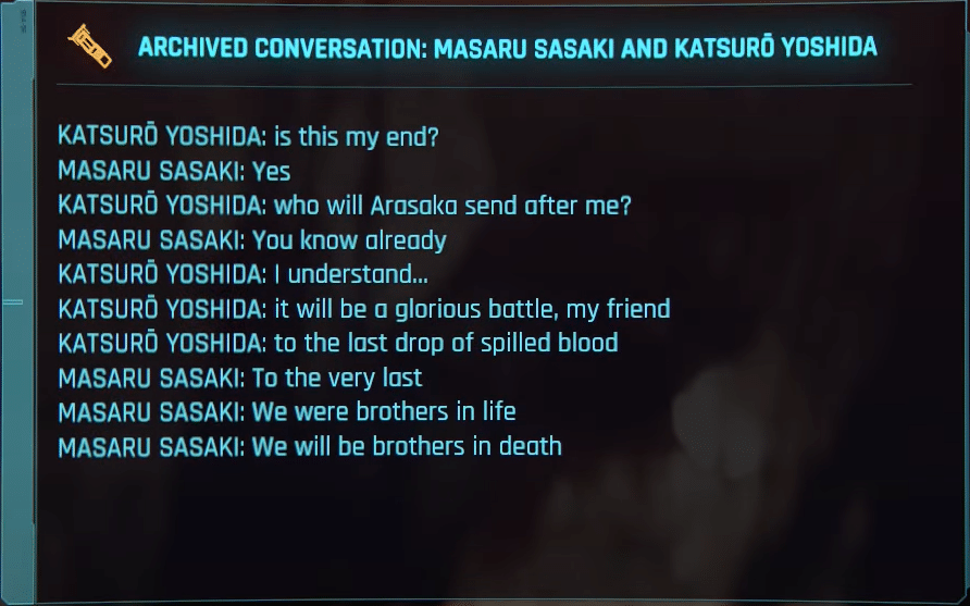 Archieved conversation: Masaru Sasaki and katsuro yoshida - CP2077