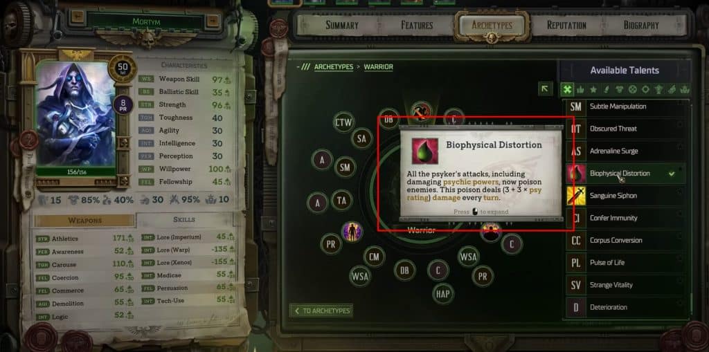Warrior abilities in Rogue trader