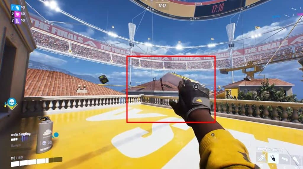 Right clicking with the throwing knives.