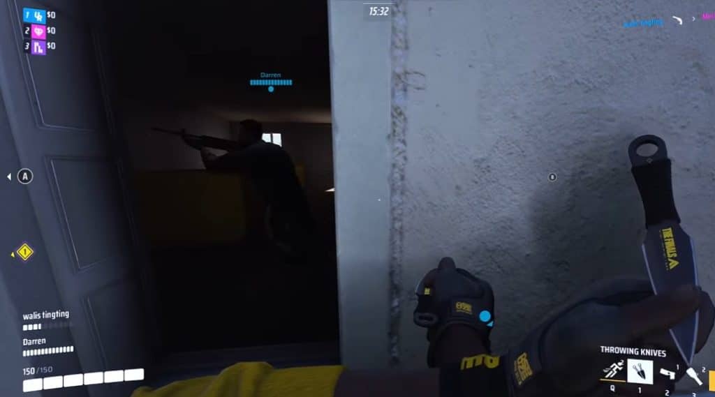 Sneak attack with throwing knives in the finals. 