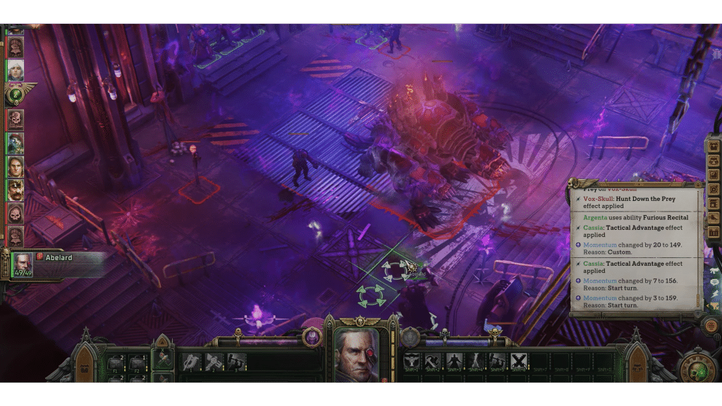 A photo of buffs being used in the fight against Forgefiend in Warhammer 40k.