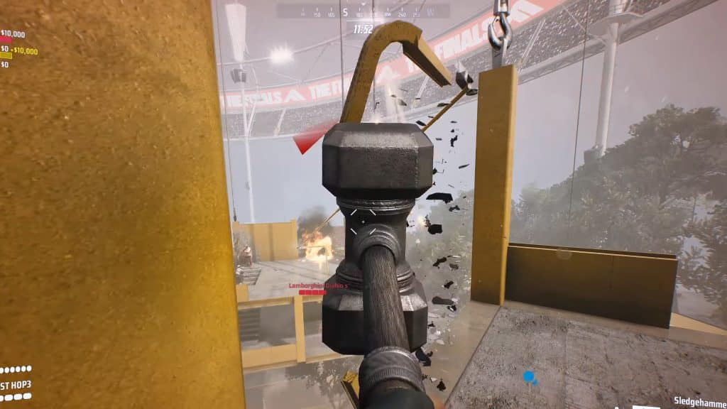 Breaking a support with the Sledgehammer