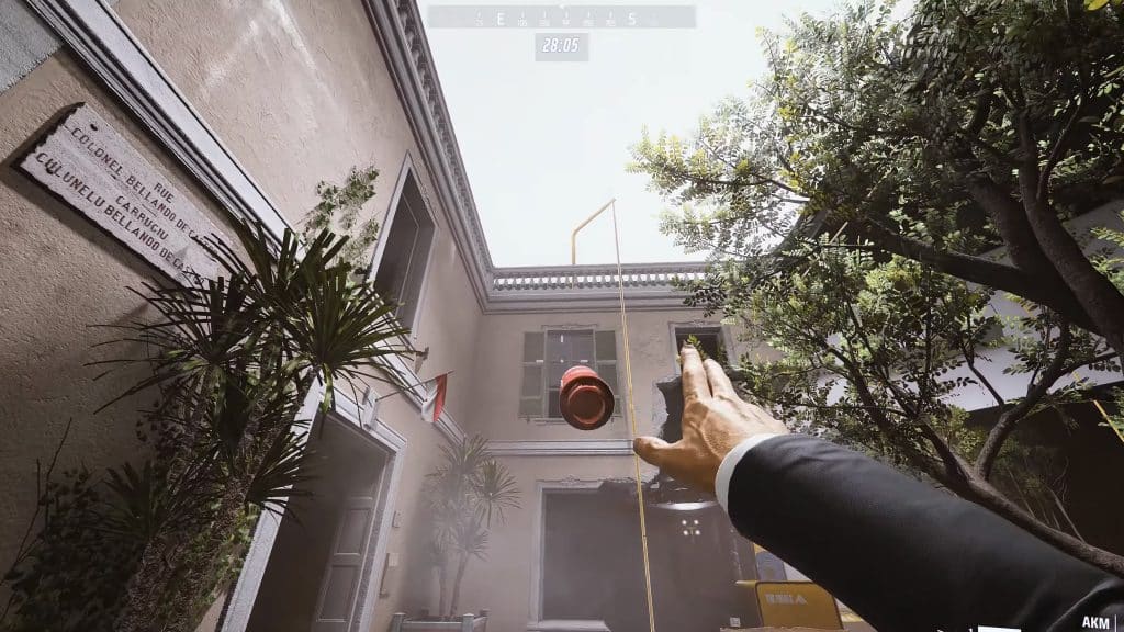 Throwing an explosive canister