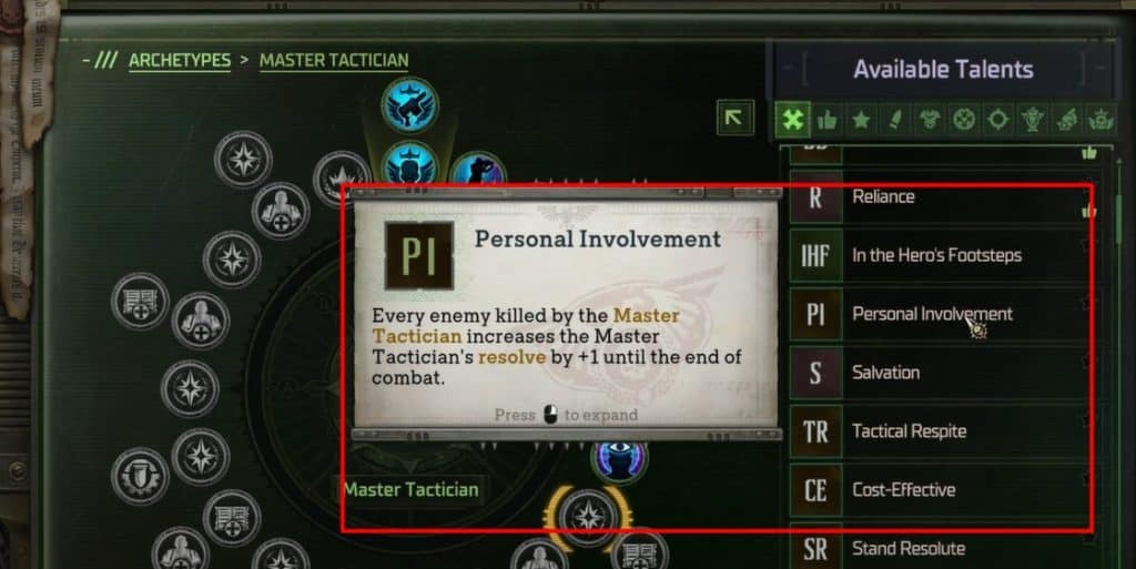 Additional talents to pick up 
