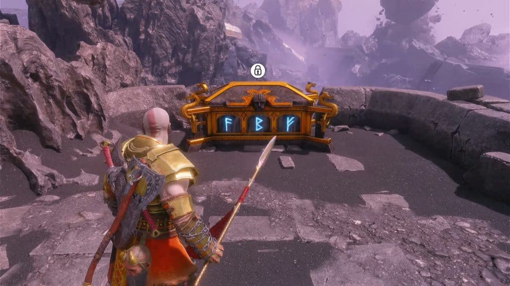 Locked Nornir Rune puzzle chest in God of War: Ragnarok - Valhalla DLC