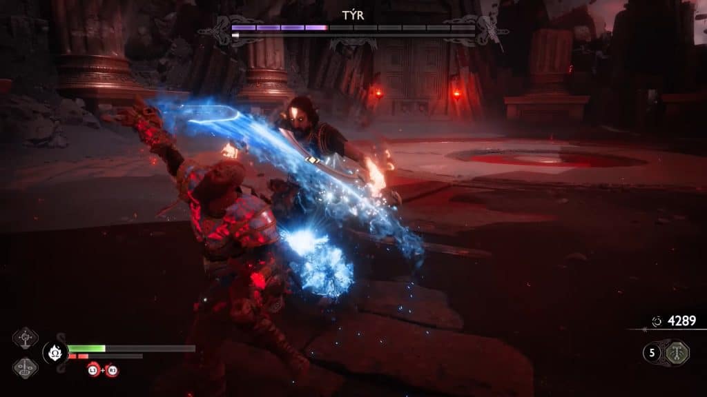 Fighting Tyr at the end of Valhalla