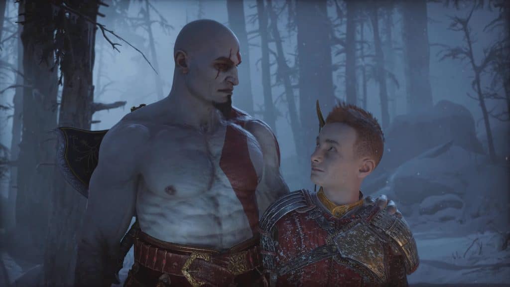 Young Kratos with his son