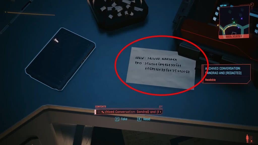 Login credentials for the website in godawful handwriting