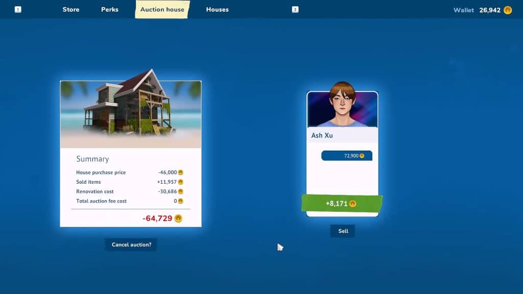 Auctioning an improved house