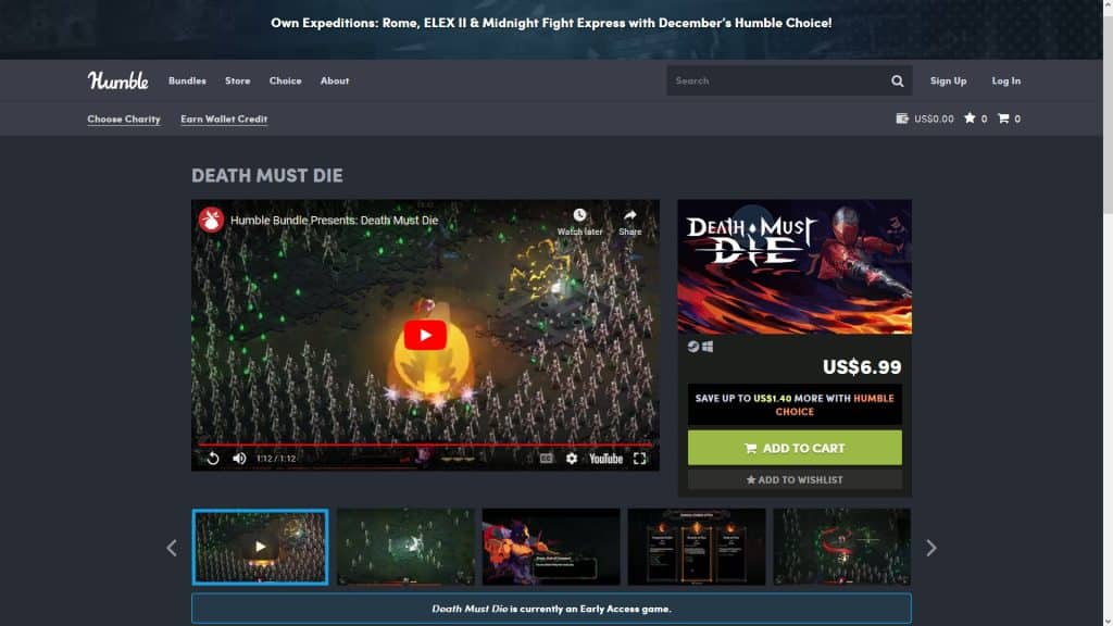Death Must Die on the Humble Store