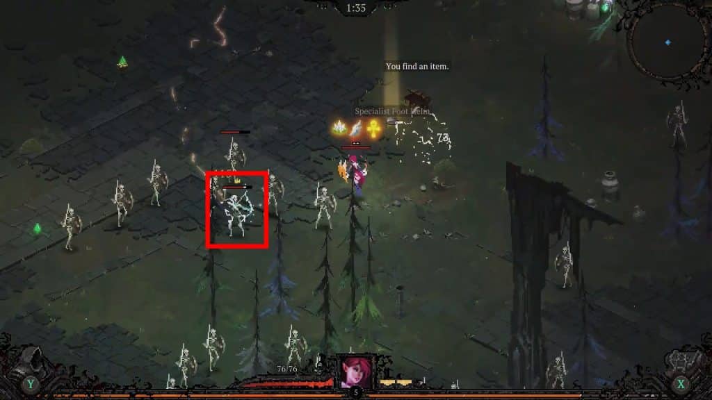 Chatty skeleton archer marked, shows as an elite