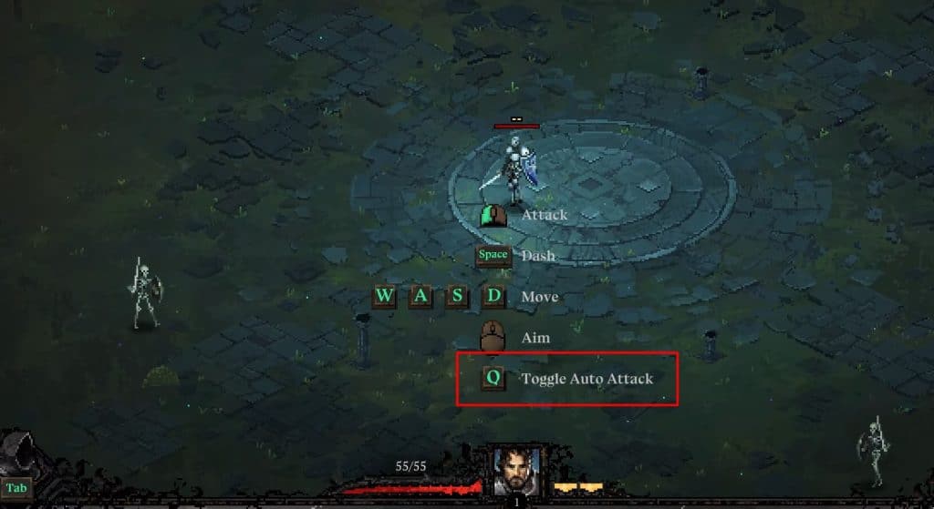 The Toggle Auto-attack button in Death Must die