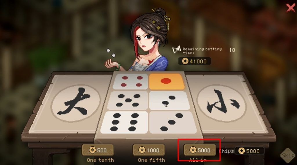 Casino mini-game for making quick money