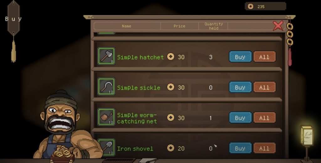 Items available for purchase