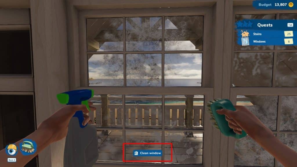 Clean window prompt in House Flipper 2 