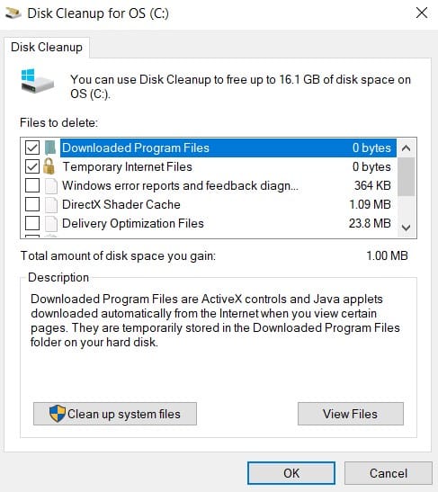 Disk clean-up for your  PC