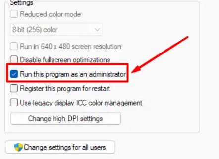 Run this program as administrator