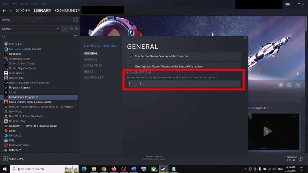Launch options