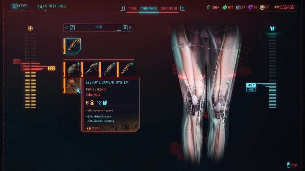 Cyberpunk 2077: Best Cyberware Tier List Phantom Liberty - Bottom Tier